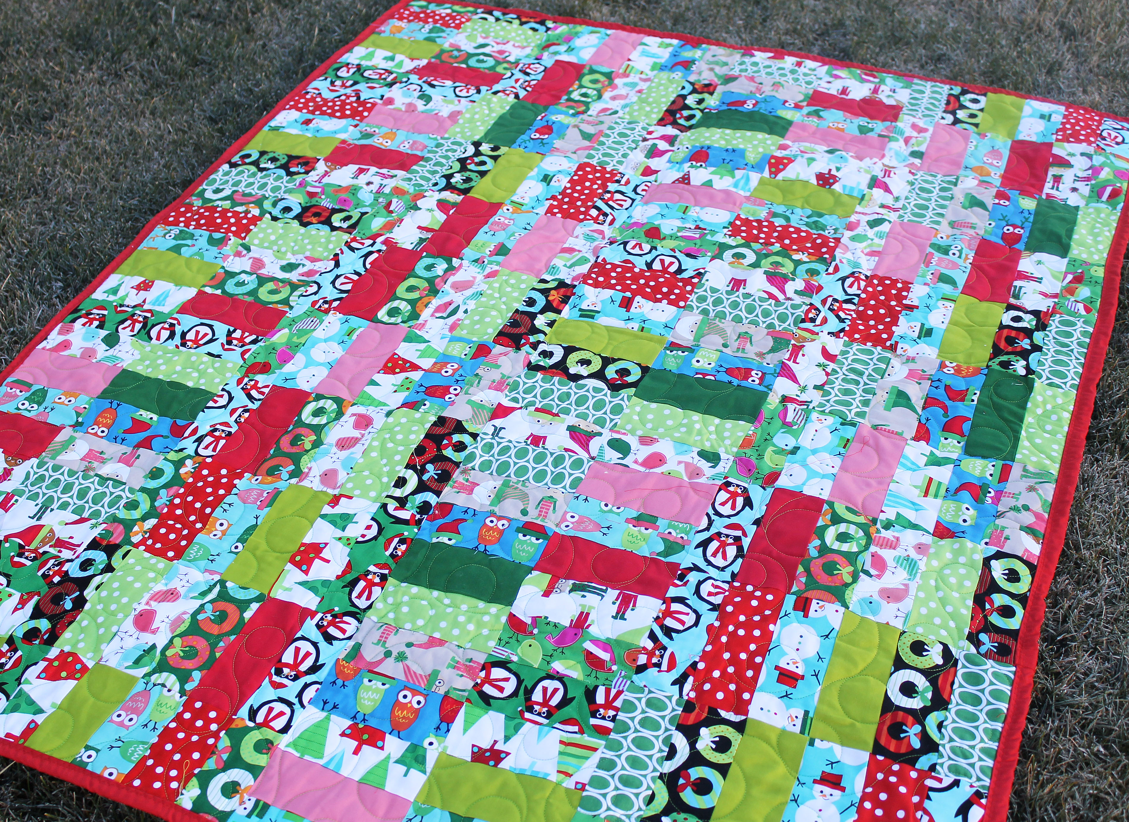 Jelly Roll Jam Christmas Quilt | The Stitching Scientist