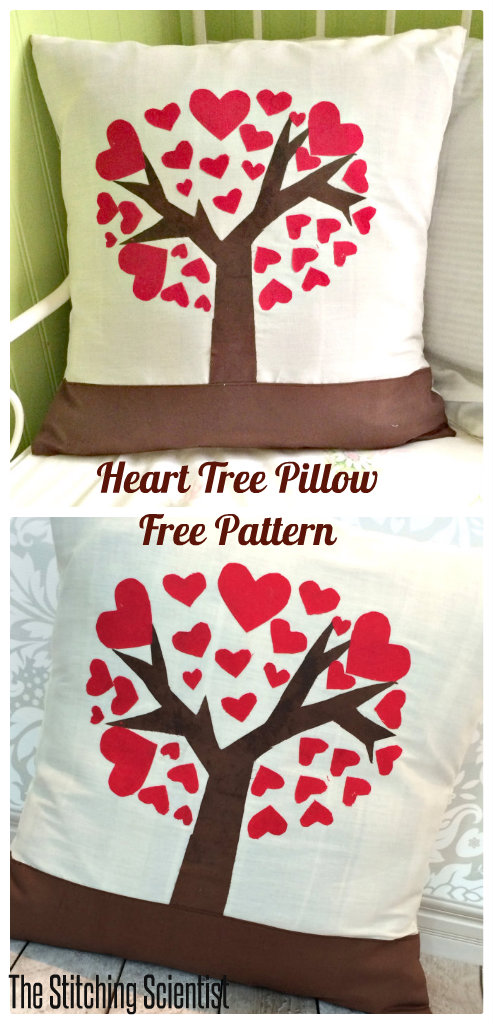 Heart Tree Pillow with Free Pattern