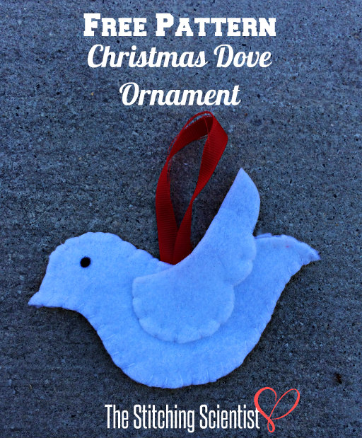 Dove Christmas Ornament with Free Pattern- Christmas in July