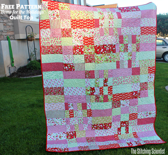 Free Pattern Home for the Holidays Christmas Quilt Top