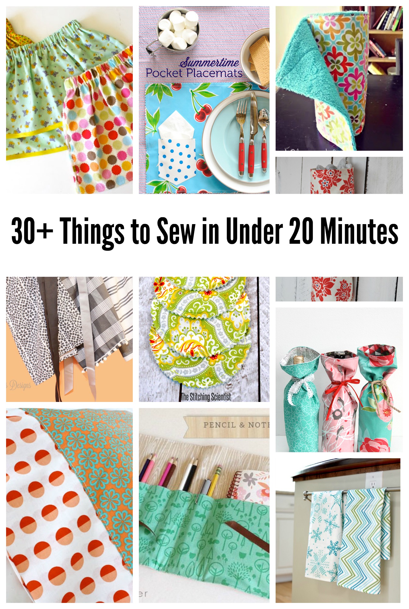 Beginner Sewing Projects-30+ Things to Sew in Under 20 Minutes