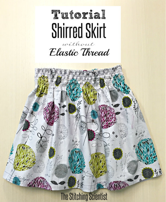 Shirred Waistband Skirt without Elastic Thread