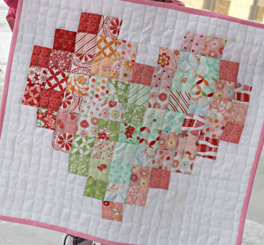 Pixel Heart Mini Quilt | The Stitching Scientist