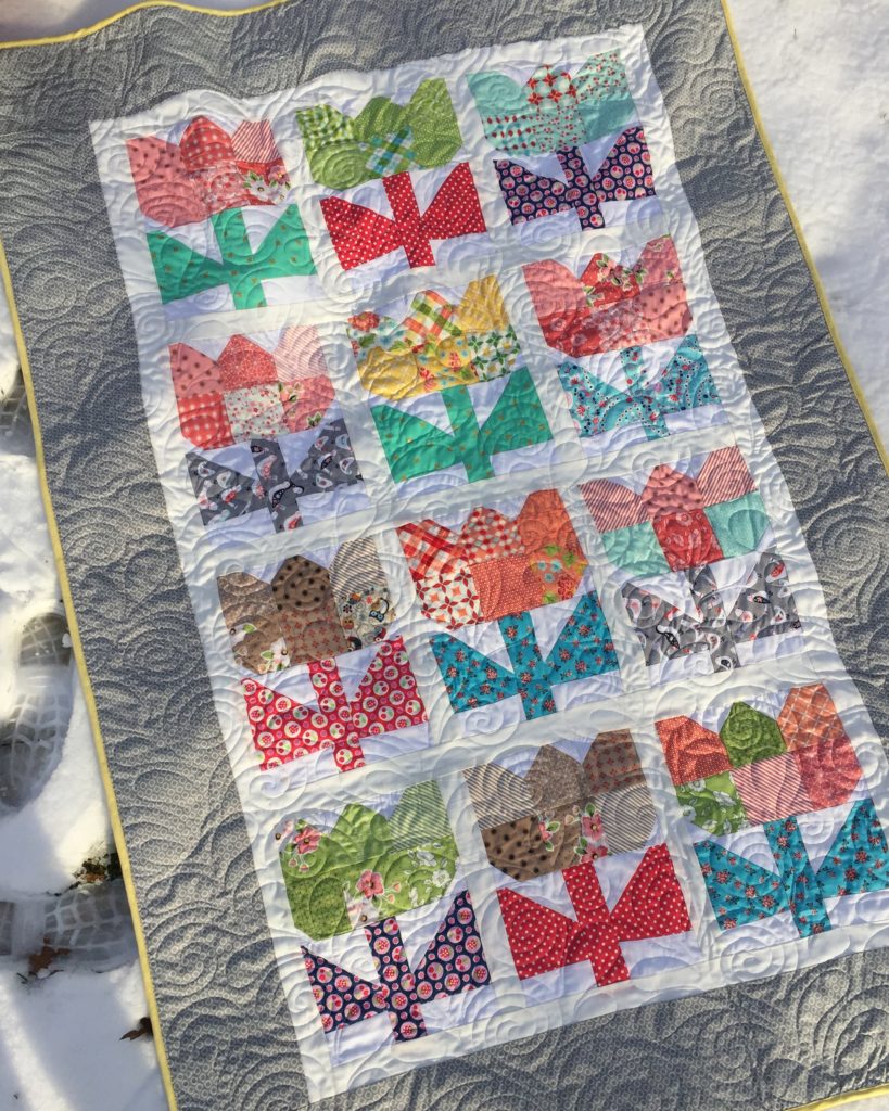 Patchwork Tulip Quilt on ground