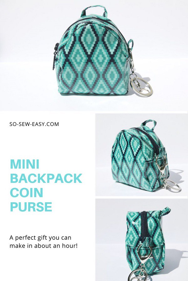 Mini backpack coin purse